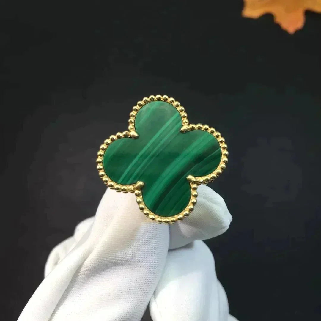 [Lucas Jewelry]CLOVER MALACHITE RING