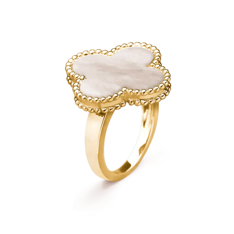 [Lucas Jewelry]CLOVER WHITE MOP RING