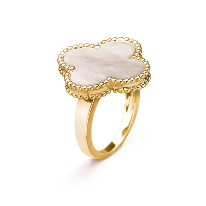 [Lucas Jewelry]CLOVER WHITE MOP RING