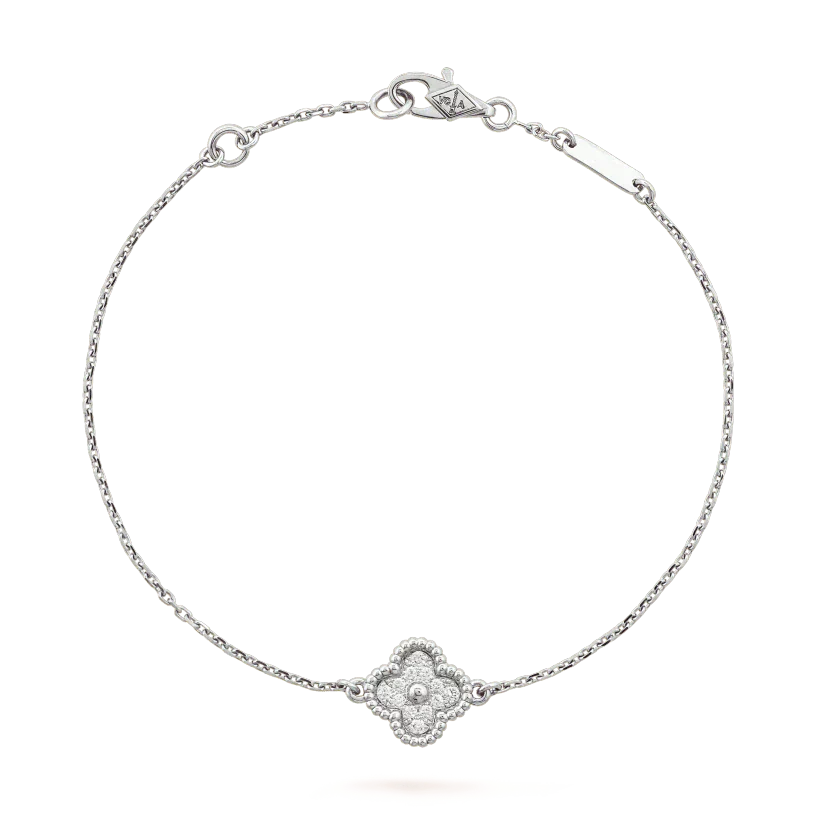 [Lucas Jewelry]CLOVER  SINGLE FLOWER BRACELET SILVER