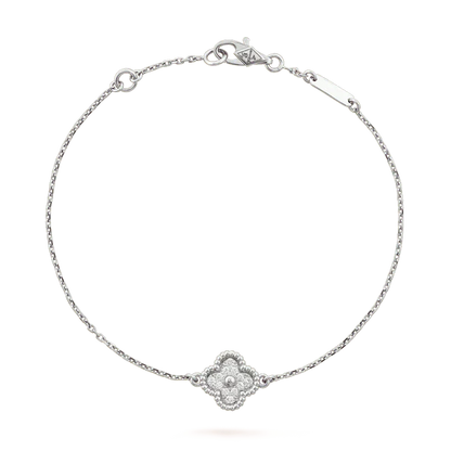 [Lucas Jewelry]CLOVER  SINGLE FLOWER BRACELET SILVER