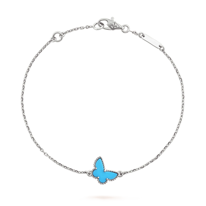 [Lucas Jewelry]BUTTERFLY TURQUOISE BUTTERFLY BRACELET SILVER