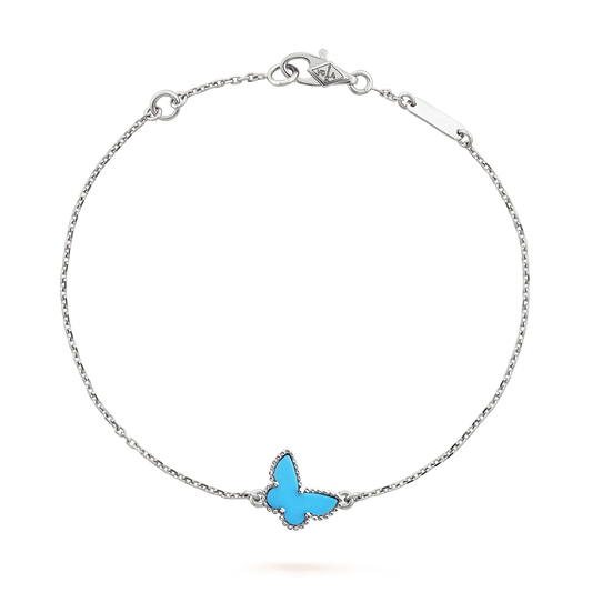 [Lucas Jewelry]BUTTERFLY TURQUOISE BUTTERFLY BRACELET SILVER