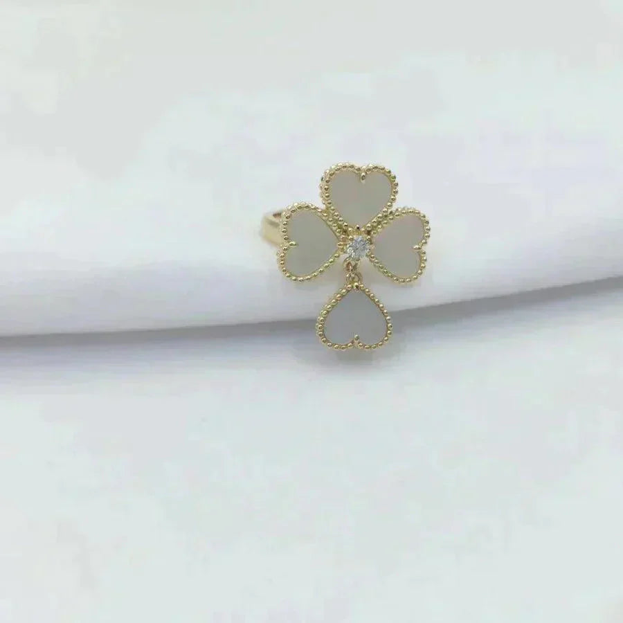 [Lucas Jewelry]SWEET CLOVER WHITE MOP RING