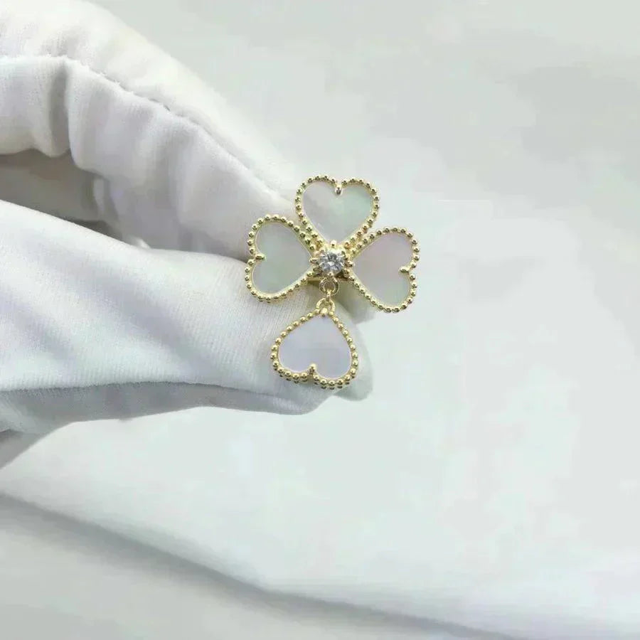 [Lucas Jewelry]SWEET CLOVER WHITE MOP RING