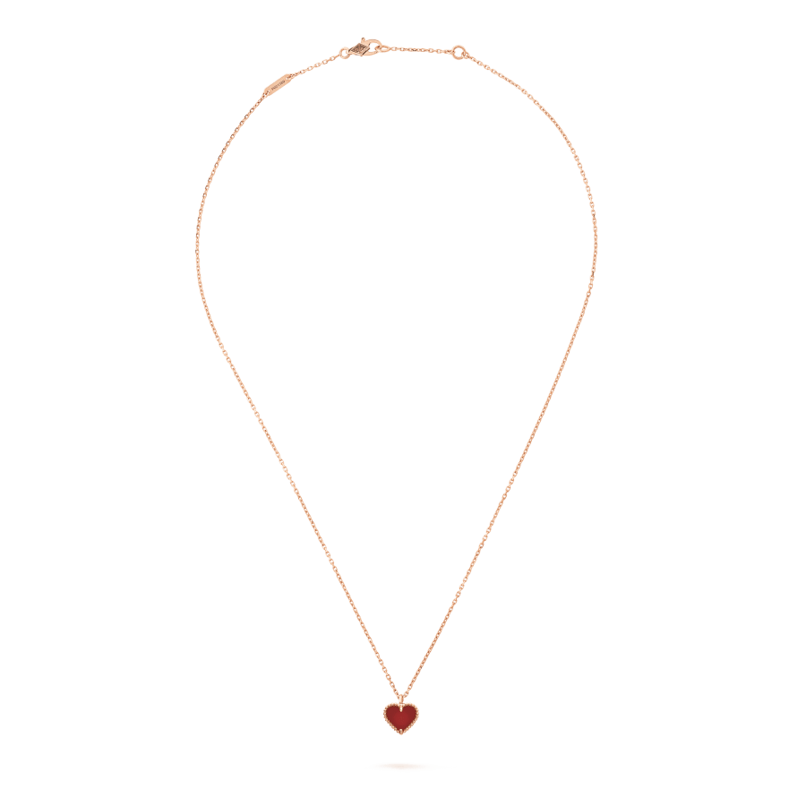 [Lucas Jewelry]SWEET CLOVER CARNELIAN HEART NECKLACE