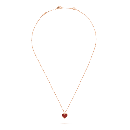 [Lucas Jewelry]SWEET CLOVER CARNELIAN HEART NECKLACE