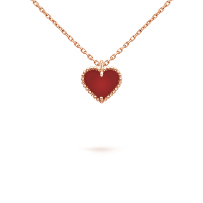 [Lucas Jewelry]SWEET CLOVER CARNELIAN HEART NECKLACE