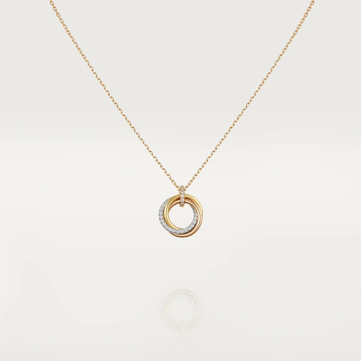 [Lucas Jewelry]TRINITY NECKLACE SILVER GOLD PINK GOLD DIAMONDS