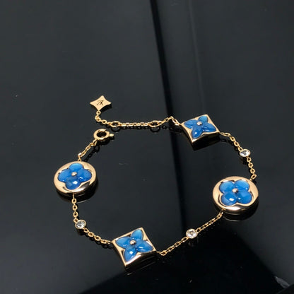 [Lucas Jewelry]STAR AND SUN 4 MOTIF BLUE BRACELET