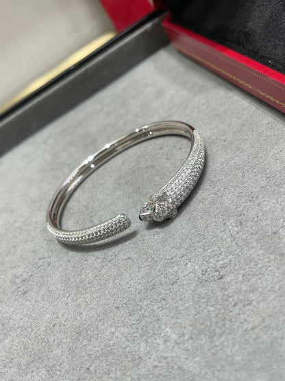 [Lucas Jewelry]PANTHERE FULL DIAMOND OPEN BRACELET