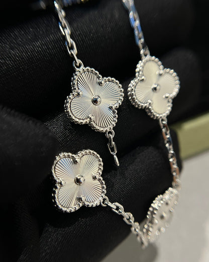 [Lucas Jewelry]CLOVER SILVER 5 MOTIFS BRACELET