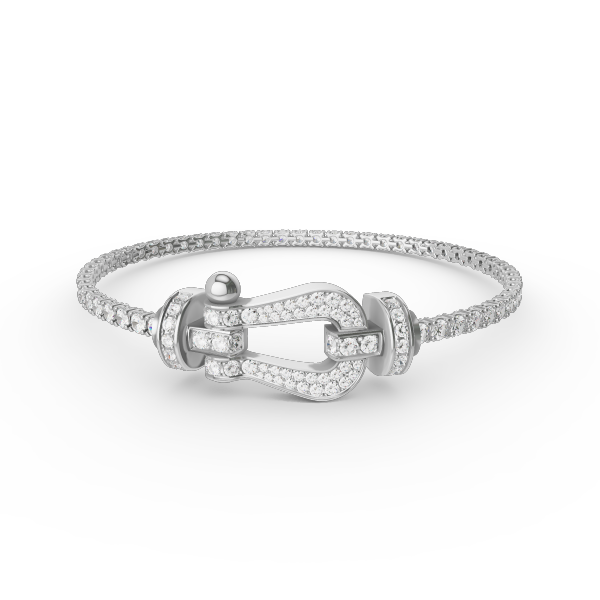 [Lucas Jewelry]FORCE  LARGE HORSESHOE FULL DIAMOND TENNIS BRACELET